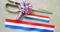 Red White And Blue Floristry Ribbon 70mm
