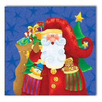 Christmas Santa Blue Party Napkins