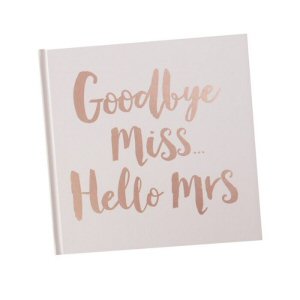 Team Bride Rose Gold Foiled Goodbye Miss Hello Mrs Advice Book