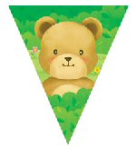 Teddy Bear Party Flag Banner Plastic
